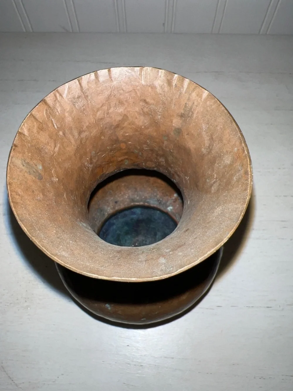 Antique Arts & Crafts Mission Hand Hammered copper vase